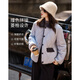 Shangjing Xiaoxiangfeng Contrast Color Lapel Warm Jacket Women 2025 Winter New Thick Diamond Versatile Short Top Women Blue M
