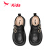 Red Dragonfly Children's Shoes Spring and Summer New Girls Cotton Shoes Princess Shoes Soft Sole Girls Prep Loafers Girls Baby Children's Leather Shoes Black (Single Liner) 29
