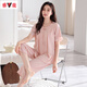 Yalu pijama nuevo para mujeres en verano con algodón de algodón de algodón de algodón de manga corta al estilo de princesa de alta gama se puede usar fuera de la ropa del hogar 695 verde XL 120-140Jin [Jin iguala 0.5 kg]