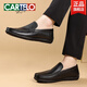 
Men's shoes for summer new top layer cowhide soft sole loafers men's genuine leather breathable business casual leather shoes Black-16782-comfortable leather surface 38 standard leather shoe size