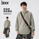 IZEXX knitted sweater Henry collar sweater men's autumn loose and versatile casual sweatshirt inner top MY19 light gray XL