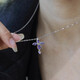 GEM STONE KING 1.4 carat tanzanite necklace for women 925 silver 10K gold two-color inlaid colorful gem pendant cross clavicle chain gift