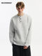 NEVERNEED Henry collar pullover men's autumn and winter American lazy style sheep wool sweater jacket light gray M M