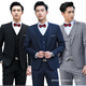 Baiyudi suit suit men's business casual wedding three-piece jacket formal suit suit suit for male college student complete set black (suit + trousers + white shirt) free tie 3XL 130-150Jin Jin equals 0.5 kg free tie