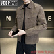 JEEP SPIRIT motorcycle leather jacket men's spring and autumn 2025 new style handsome trendy brand pilot slim men's leather jacket coffee color 3XL