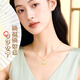 China Gold (CHINA GOLD) 18K Gold Ruyi Blessing Lock Necklace Women's Love K Gold Hetian Jade Pendant Birthday Gift for Girlfriends and Wife Practical to Fulfill Lock Wish 18k Ruyi Love Blessing Lock Pendant Free Silver Chain
