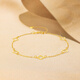 Saturday Lucky Yellow 18K Gold Bracelet Women's Five-Flower Clover Bracelet Birthday Gift C0722082 16+3cm