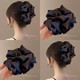 Cloud pleated bubble clip for women 2025 new high-end large shark clip for the back of the head black bow hair clip black cloud bubble large clip about 11cm