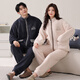 LangSha (LangSha) pajamas couple wear, one man and one woman, winter flannel thickened warm cardigan zipper casual can be worn outside home clothes 5910 couple L female + XL male