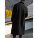 Autumn and winter men's woolen coat cotton thickened mid-length Korean style double-breasted windbreaker men's woolen coat men's cotton black 2XL