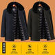 Middle-aged and elderly men's winter coat outer suit for dad 50 years old 60 years old grandpa plus velvet thickened 70 elderly cotton clothes 80 cotton clothes large fur collar black blue 185/XXL suitable for 135-150Jin Jin equals 0.5 kg one size