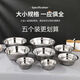 Kamanpai 304 stainless steel basin thickened non-magnetic multi-purpose basin canteen soup bowl household instant noodle bowl rice basin bowl soup basin egg beating basin 304 food grade stainless steel (antibacterial) 16+18+20CM three-piece set