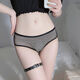 Sexy triangle open thong lace T pants hollow metal chain low waist pure lust sexy underwear for women black one size 80-125 Jin Jin equals 0.5 kg