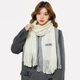2025 two-color stitching contrasting scarf for male and female students as a gift for winter new versatile tassel shawl warm scarf white gray