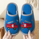 BIBK German children's cotton slippers spring and autumn boys indoor home big children cartoon car boy non-slip baby slippers blue-spring size 36-37 (suitable for 35-36 feet)