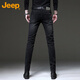 JEEP Jeep jeans men's autumn and winter high-end business trend stretch slim casual pants for men black gray 32
