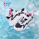 Xtep Children's Shoes Children's Velcro Velvet Sports Shoes Winter Warm Girls Cotton Shoes Classic White/Retro Pink 37