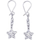 Laofu Gold Platinum Earrings Crushed Ice Wishing Star Earrings as Gifts to My Girlfriend as Gifts, Approximately 2.49g