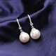 Centennial-old Fenxiang s925 sterling silver pearl earrings Jurchen silver earrings retro pearl earrings 2025 new earrings diamond ear hook tori white 12mm temperament