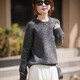Thickened full wool floral yarn round neck sweater for women textured basic sweater 2025 autumn and winter textured inner wear Milk Tea Camel M Recommended 90-115Jin Jin equals 0.5 kg