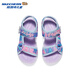 Skechers Skechers Children's Sandals Summer Girls Flashing Casual Shoes Sweet Lighting Fashion Princess Shoes 303103L Light Blue/Multi Color/LBMT 27.5