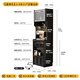 Anniydon ANNIYDON sideboard with wall integrated household sofa living room tea cabinet multi-functional hole board storage coffee cabinet [Dai Black] 0.6m sideboard 60*40*190cm light delivery + hole board 12185