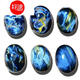 Cold bamboo stone men's large ring with fire color Namibian material fine bare stone ring egg surface blue cat's eye No. jm525