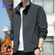ROMON jacket men's casual business jacket men's autumn and winter versatile men's tops dark gray XL