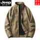 JEEP SPIRIT2025 autumn and winter thickened suede suede leather jacket men's soft leather stand-up collar jacket fashionable American retro black M