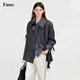 Fano studios Fan Luo Fano urban modern light drape classic raglan sleeve double breasted short windbreaker jacket for women 2025 autumn floral gray ready stock S