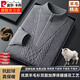 Pierre Cardin high-end 100% extra thick wool sweater winter men's zipper turtleneck sweater double twisted warm knitted cardigan for men Khaki L 170 yards 120 to 140 Jin Jin equals 0.5 kg