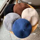 Woodpecker (TUCANO) high quality/Australian wool beret not easy to pilling Korean version solid color retro painter hat for girls/good fit milk white M (54-57cm)