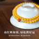 Fat Donglai's same style double circle beeswax bracelet for women stacked with Nanhong Turquoise Duobao bracelet chicken oil yellow three circles millet double circle natural chicken oil yellow beeswax 14-15cm hand circumference Shanyue bracelet