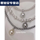 Chikejia Pearl Pendant Light Luxurious Sparkling Diamond Temperament Single Button S925 Silver Necklace Simple and Generous 12mm Nanyang Tea Gold Single Pendant