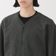 MUJI Men's Fleece Collarless Cardigan Men's Jacket Fall 25 Men's Top AB1P8A5A Charcoal Gray L (175/100A)