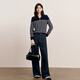 Eveli (eifini) Jiang Xin endorses Eveli herringbone velvet jeans straight wide-leg floor-length pants 2025 winter new style dark navy pre-sale M 105-115Jin Jin equals 0.5 kg waist circumference 70
