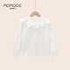 Mamie Maka (MOMOCO) children's clothing girls' shirts 2025 autumn style medium and large children's style lapel shirts original white 110