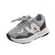 Terranis' same-quality 2025 new baby lace-up dad shoes for boys, casual running shoes for girls, lightweight double mesh, gray 21, inner length 13.5