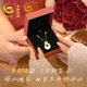 Central Chuang Fashion Chinese Gold and Silver Necklace Women's Safe Buckle Jade Pendant Girls Birthday Gift for Girlfriend and Wife S925