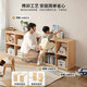 LEADTEK all-solid wood bookshelf storage rack floor-standing solid wood bookcase display cabinet student storage cabinet low cabinet cabinet storage cabinet recommended by the store manager 8 grids on the second floor 120x30x60cm-comes with anti-collision corner cover