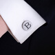 Shijanu retro antique letter cufflinks men's cuff buttons French shirt cuff cuff nails B__ (diameter about 17mm)
