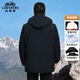 Classic car (LAOYECHE) middle-aged and elderly dad's velvet thickened mid-length warm cotton clothes for men winter new hooded jacket cotton clothes