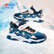 XTEP Children's Shoes Panda Shoes Children's Winter Windproof Leather Warm Plush Cotton Shoes Night Blue/Persian Blue/XTEP White 33