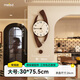 MEISD clock wall clock living room 2025 new modern retro clock wall hanging high-end cream art quartz wall clock 70% of customers choose peach wood grain large size 30*75.5cm