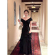 GJFDGood Job Rubens Holiday French black one-shoulder light luxury dress niche dress fishtail skirt porcelain black L