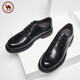 Camel business leather shoes comfortable casual cowhide men's shoes wedding banquet formal shoes P15A213014 black 42