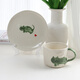 Erstes Konzept Kleine frisch handbemalte Kätzchen Keramik Becher Haus Nachmittag Tee Tee Wasser Tasse Büro Milch Kaffeetasse grüne Kätzchen Teller 15906 klein