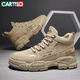 CARTELO men's shoes autumn 2025 fashion casual shoes men's Martin trendy shoes thick sole work wear labor protection shoes and boots Khaki 42