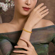 Shouai pure gold 999 streamer bird feather bracelet 5G crafts women's bracelet open gold bracelet holiday gift for girlfriend 10.76g
