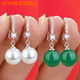 VZVP Old Phoenix 2025 sterling silver 9999 pure silver new style earrings women's style temperament pearl ear hooks anti-hypersensitive white water drops silver ear hook pearls the same style as Fat Donglai